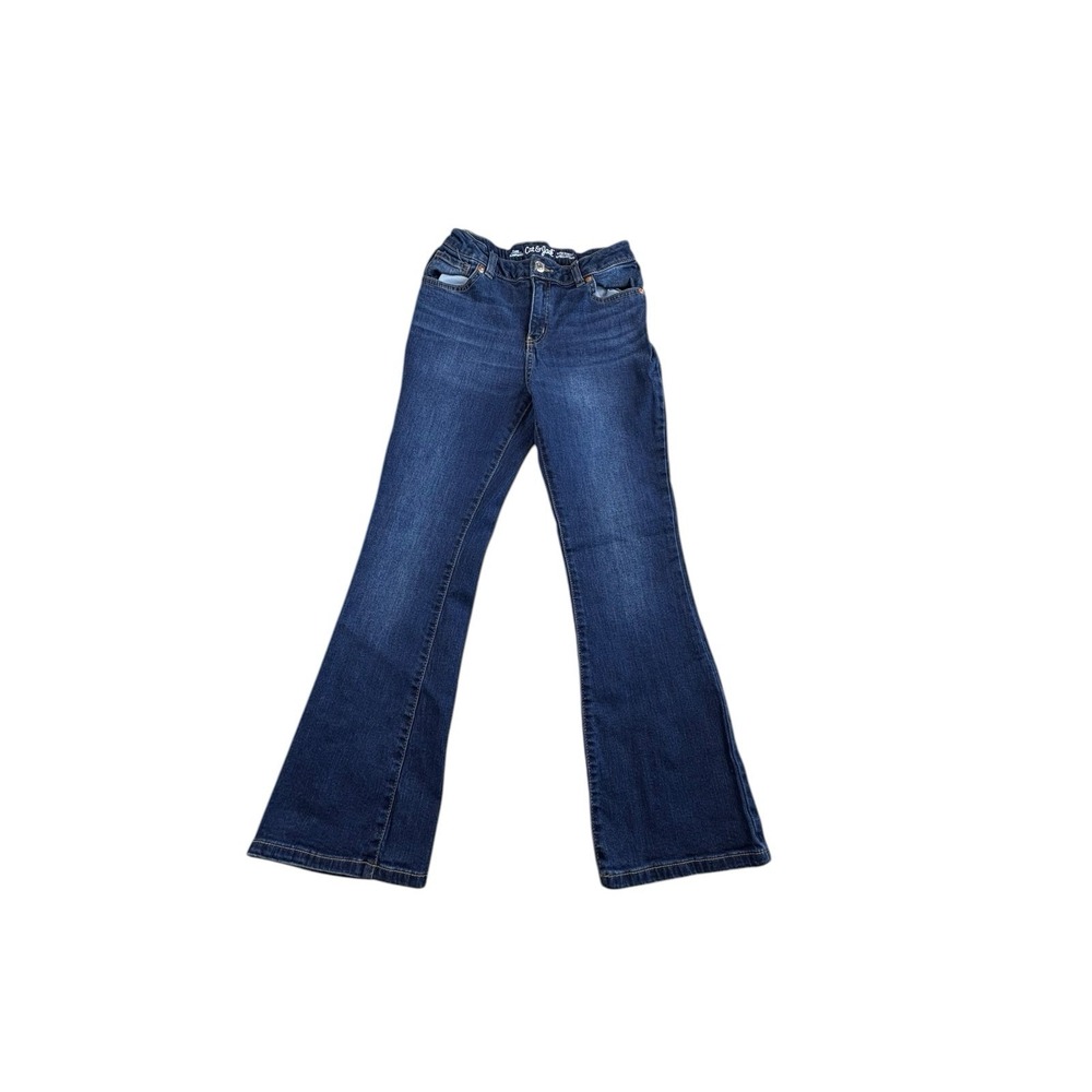 Cat & Jack Flare Jeans Girls Size 12 Dark‎ Wash Stretch Denim
